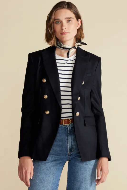 Tobie Double Breasted Blazer - Dark Navy Blue sold by Amour Vert