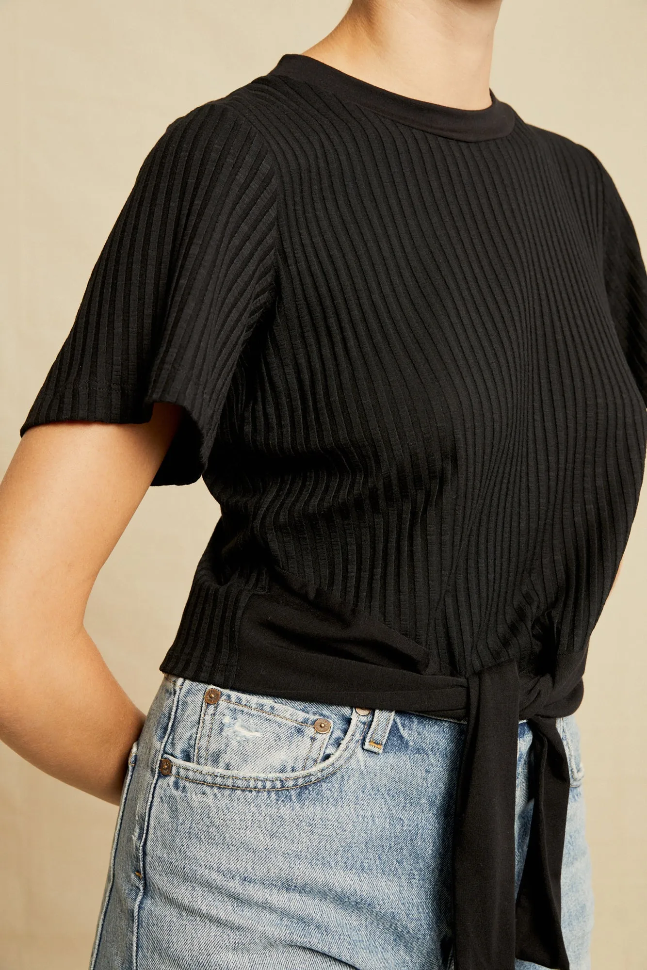 Jeanette Short Sleeve Tee - Black sold by Amour Vert