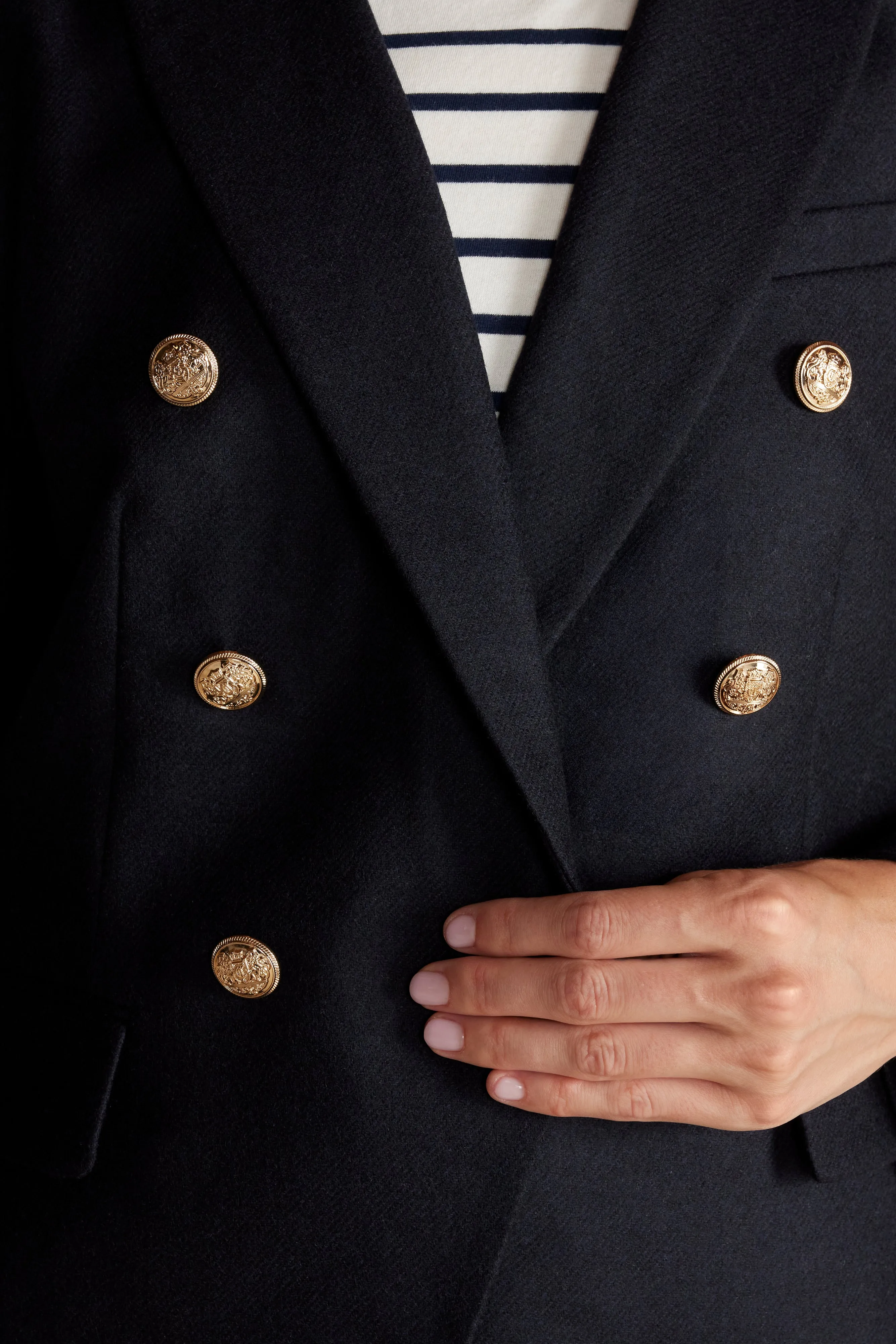 Tobie Double Breasted Blazer - Dark Navy Blue sold by Amour Vert product image thumbnail 5