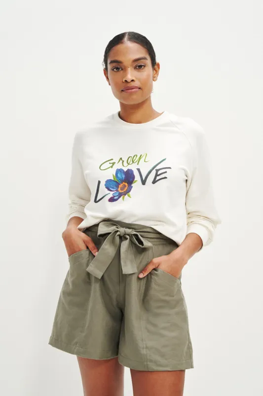 Lennon Green Love Sweatshirt sold by Amour Vert