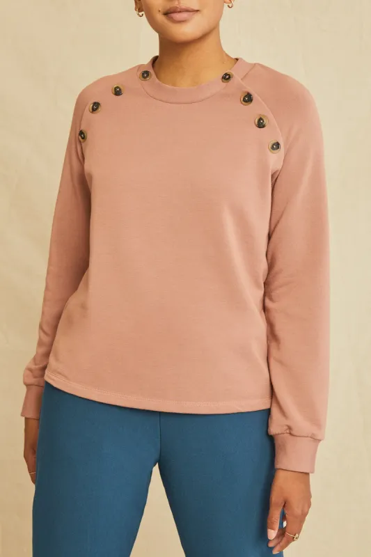 August Luxe Fleece Top - Quartz sold by Amour Vert