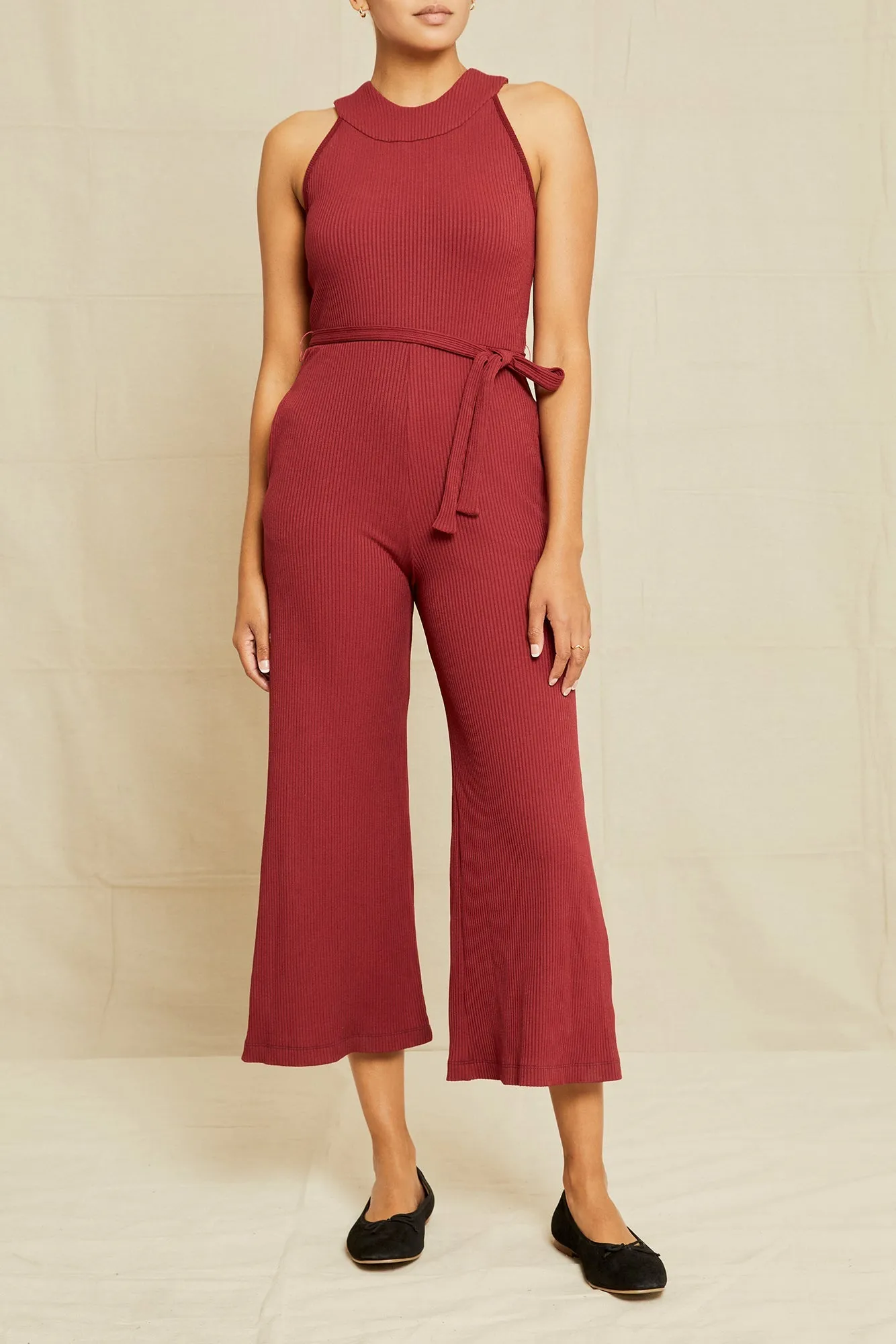 Maja Paris Rib Jumpsuit - Mulberry sold by Amour Vert