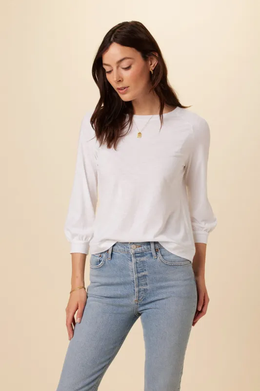 Issa Raglan Slub Tee - White Slub sold by Amour Vert