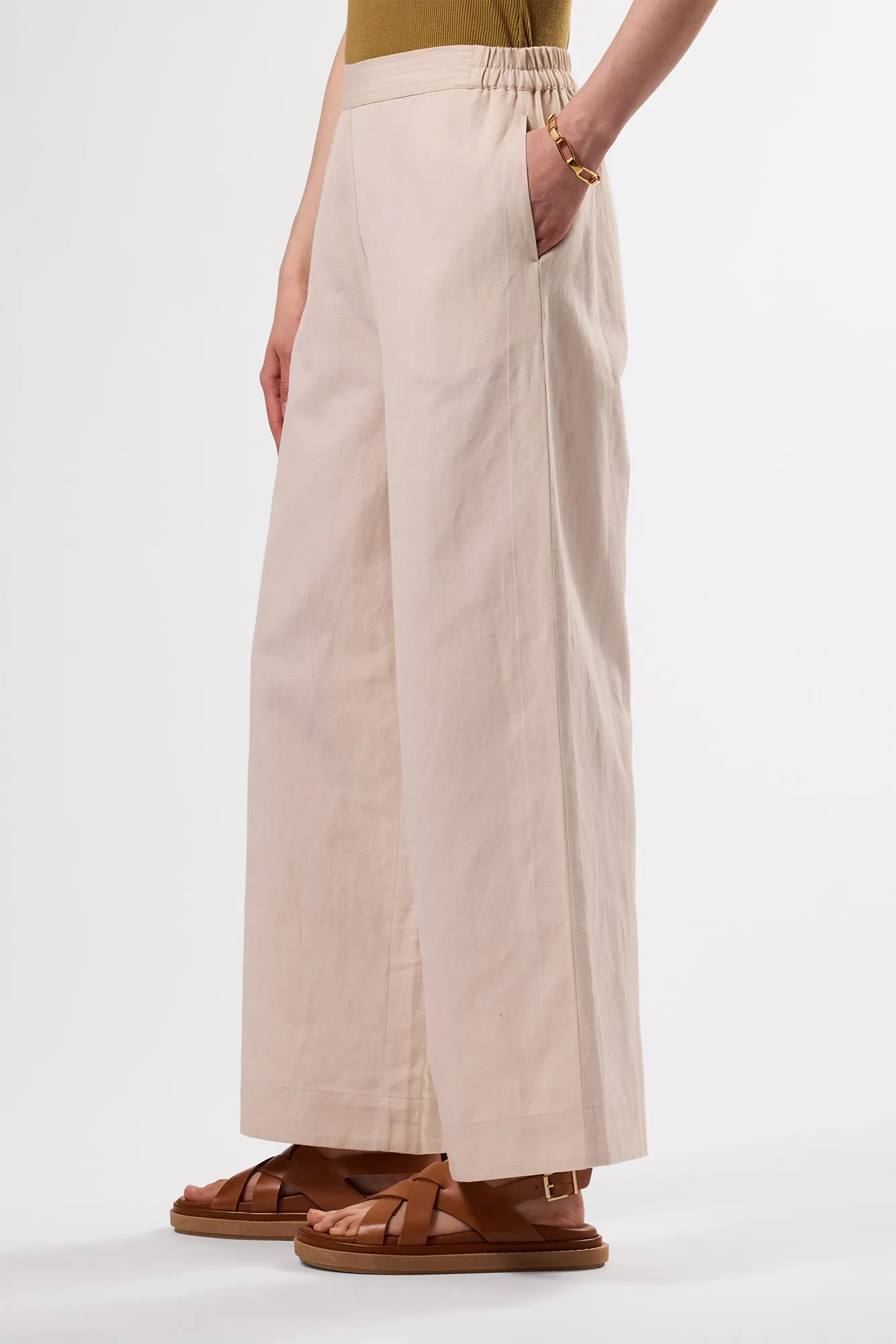 Malia Cotton Linen Pant - Natural sold by Amour Vert product image thumbnail 3
