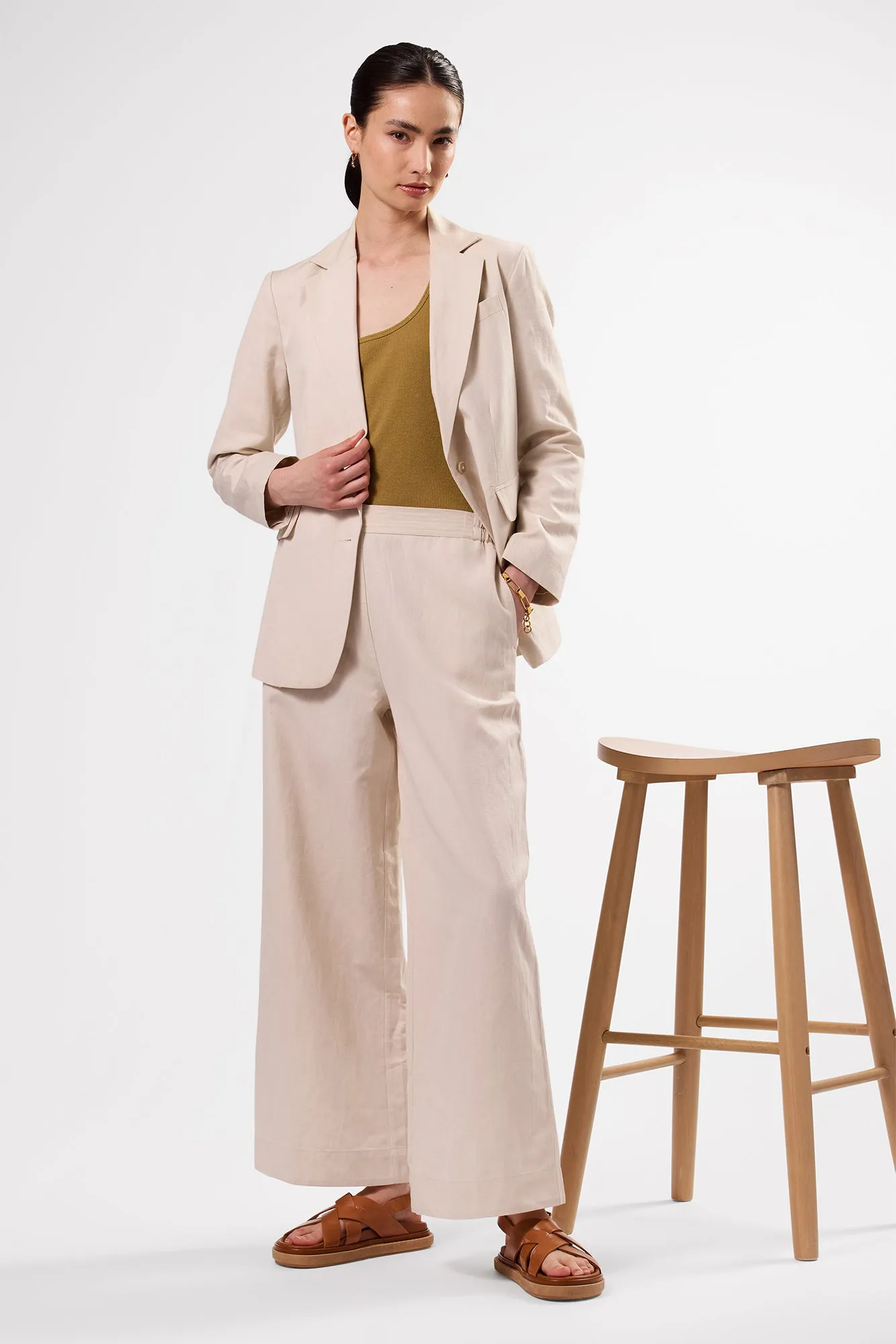 Malia Cotton Linen Pant - Natural sold by Amour Vert product image thumbnail 2