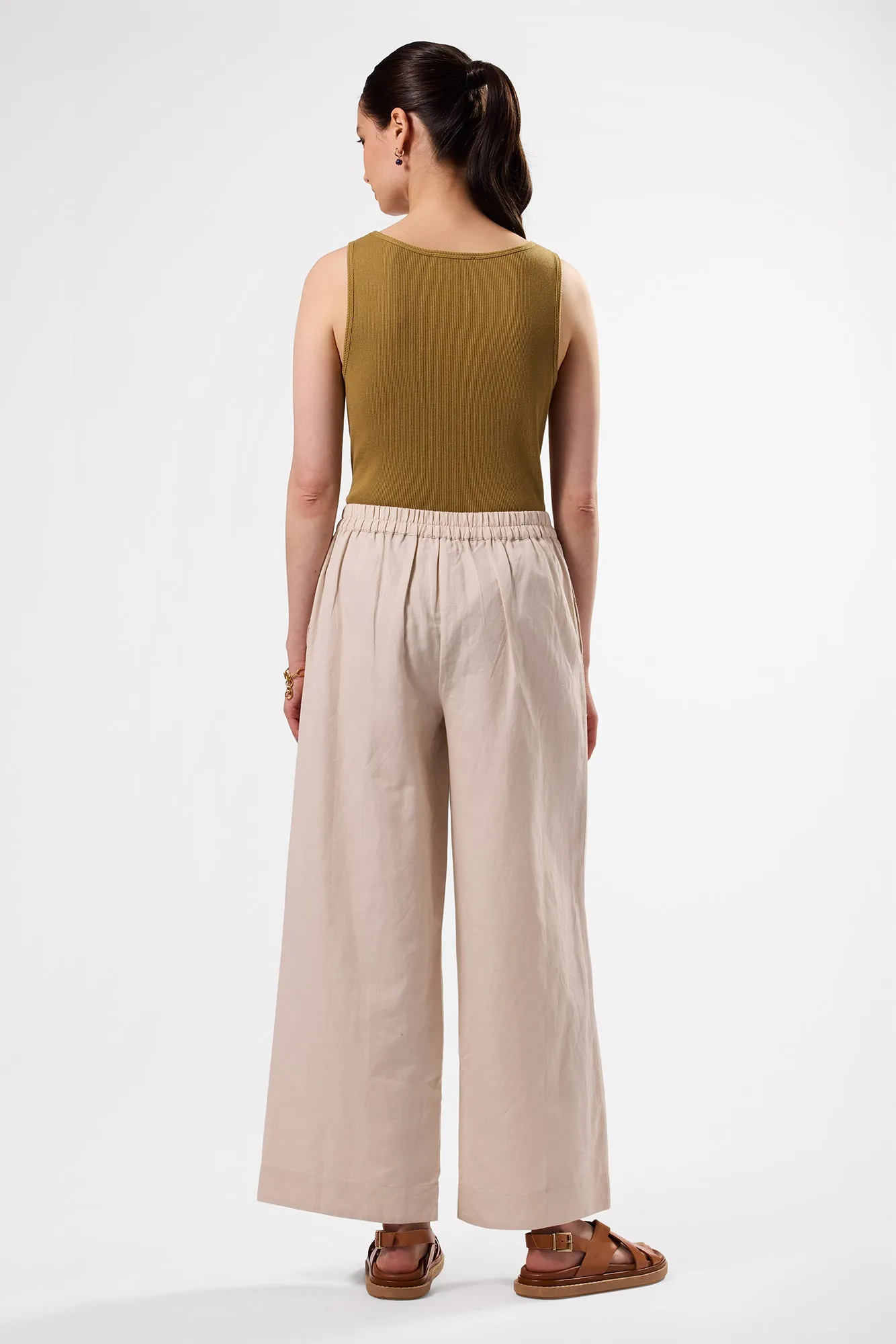 Malia Cotton Linen Pant - Natural sold by Amour Vert product image thumbnail 4