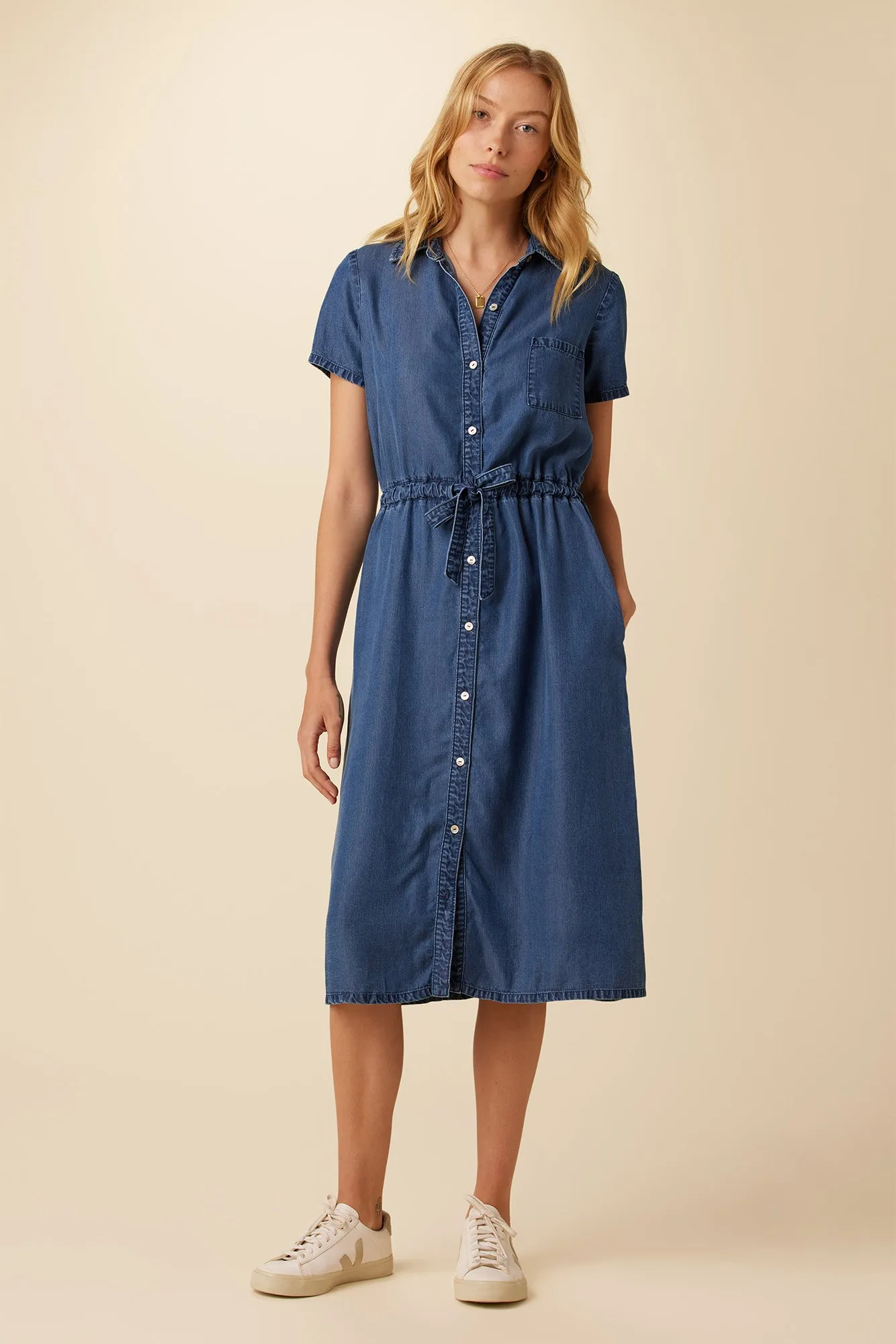 Hillary Eco Chambray Dress - Indigo - ReAmour sold by Amour Vert