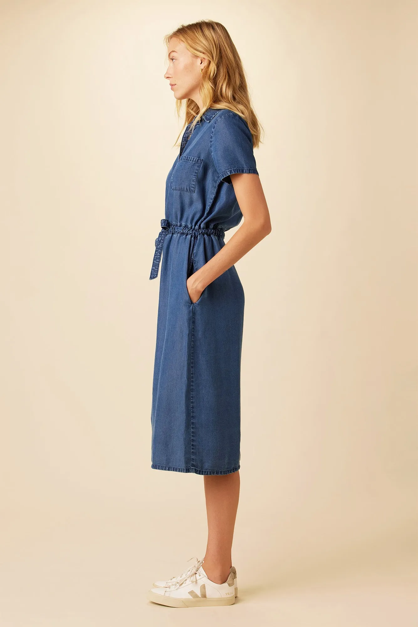 Hillary Eco Chambray Dress - Indigo - ReAmour sold by Amour Vert product image thumbnail 2