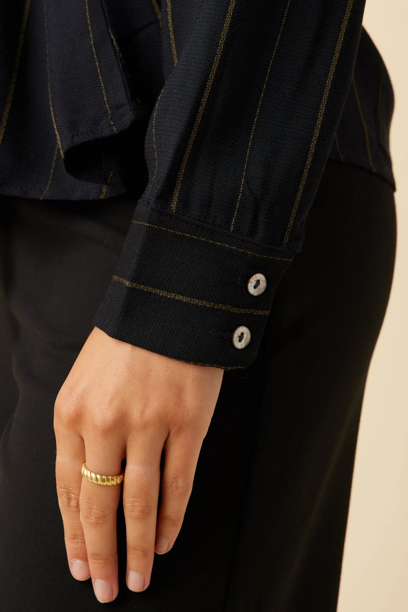 Scarlett Viscose Blouse - Navy Stripe sold by Amour Vert product image thumbnail 5