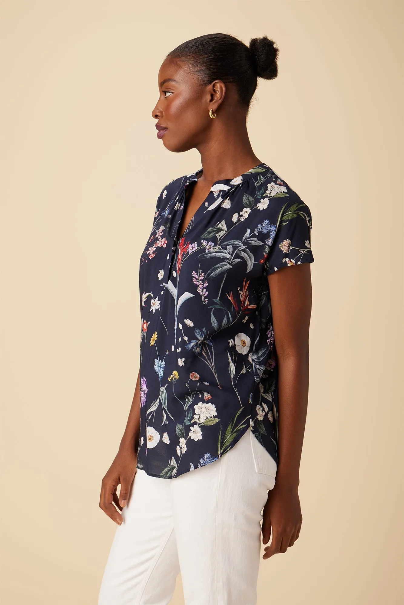 Renata Ecovero Blouse - Gemini Navy - ReAmour sold by Amour Vert product image thumbnail 2