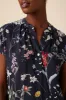 Renata Ecovero Blouse - Gemini Navy - ReAmour sold by Amour Vert