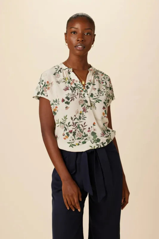 Renata Washable Silk Blouse - Silverwood Floral sold by Amour Vert