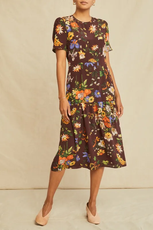 Aubrey Washable Silk Dress - Palermo Print sold by Amour Vert