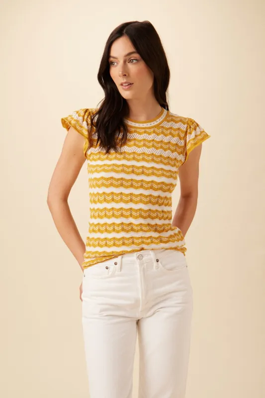 Kelso Organic Cotton Blouse - Ivory and Sunflower sold by Amour Vert