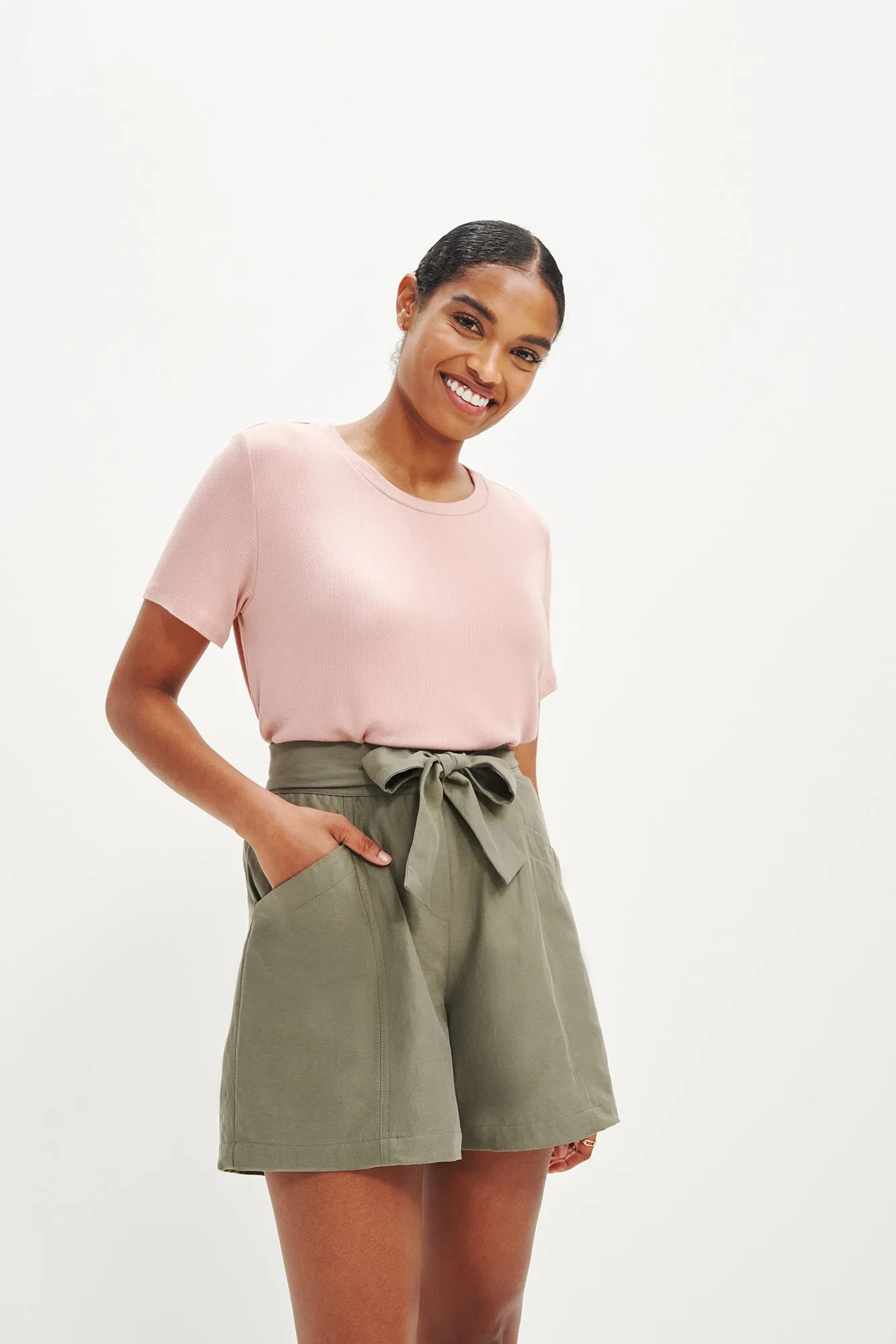 Berkeley Dream Rib Tee - Rose sold by Amour Vert