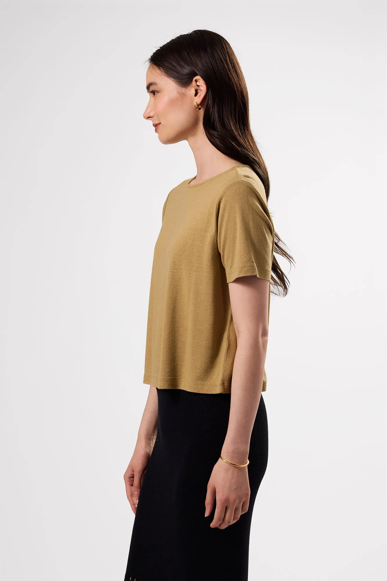 Yvette Silk Knit Tee - Elm sold by Amour Vert product image thumbnail 3