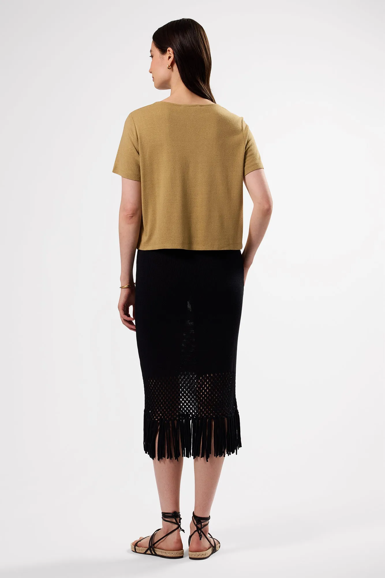 Yvette Silk Knit Tee - Elm sold by Amour Vert product image thumbnail 4