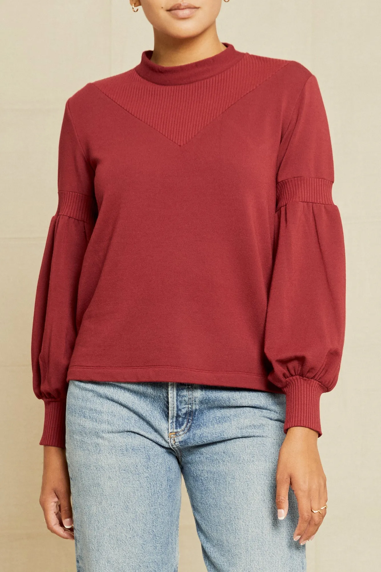 Maggie Luxe Fleece Top - Mulberry sold by Amour Vert