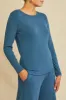 Berkeley Long Sleeve Dream Rib Tee - Azure sold by Amour Vert