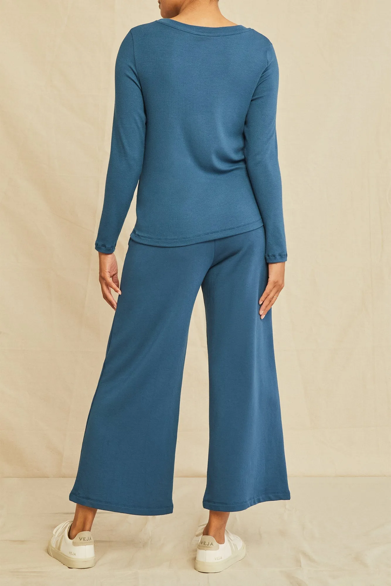 Berkeley Long Sleeve Dream Rib Tee - Azure sold by Amour Vert product image thumbnail 3