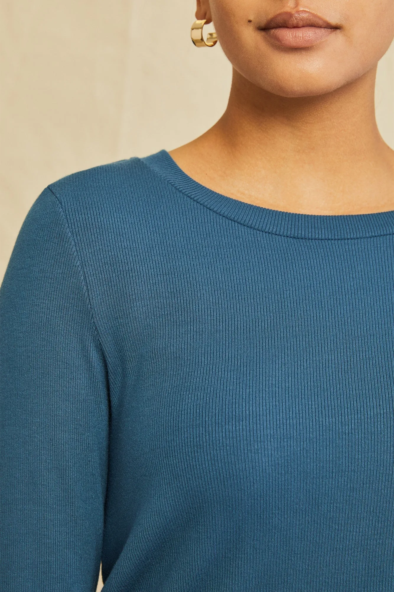 Berkeley Long Sleeve Dream Rib Tee - Azure sold by Amour Vert product image thumbnail 4