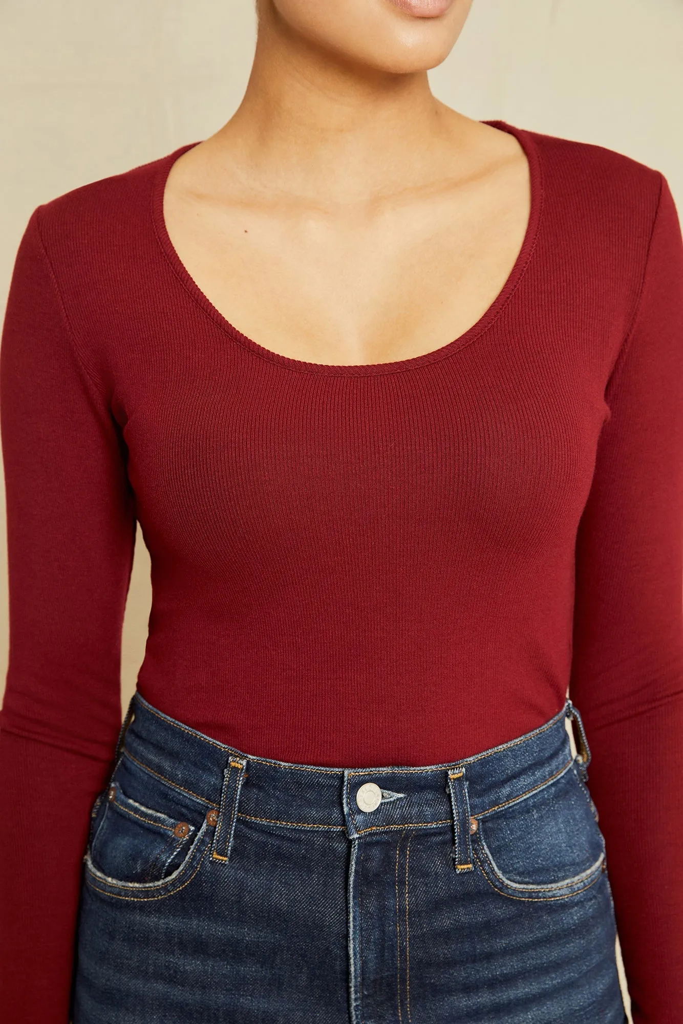 Itana Long Sleeve Dream Rib Tee - Mulberry sold by Amour Vert product image thumbnail 4