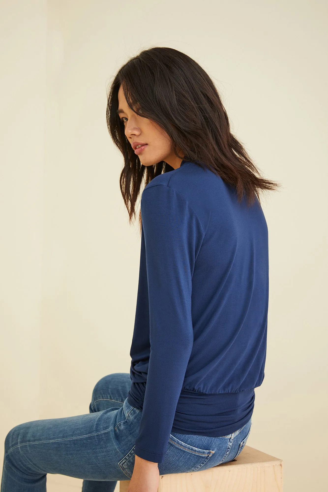 Angela Modal Top - Navy - ReAmour sold by Amour Vert product image thumbnail 3