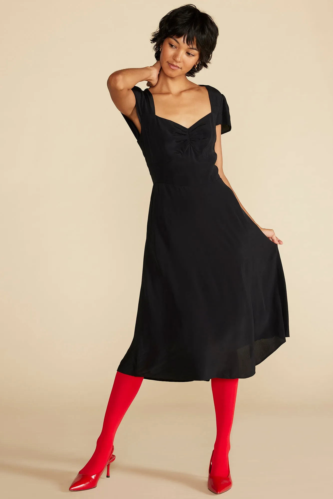 Beryl Crepe Midi Dress - Black sold by Amour Vert product image thumbnail 5