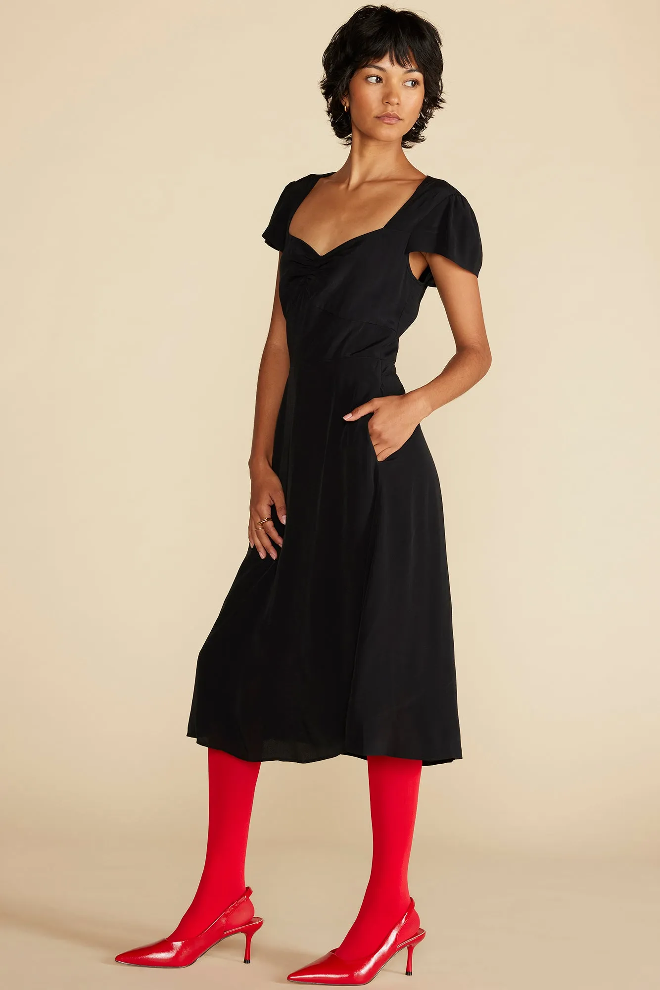 Beryl Crepe Midi Dress - Black sold by Amour Vert product image thumbnail 3
