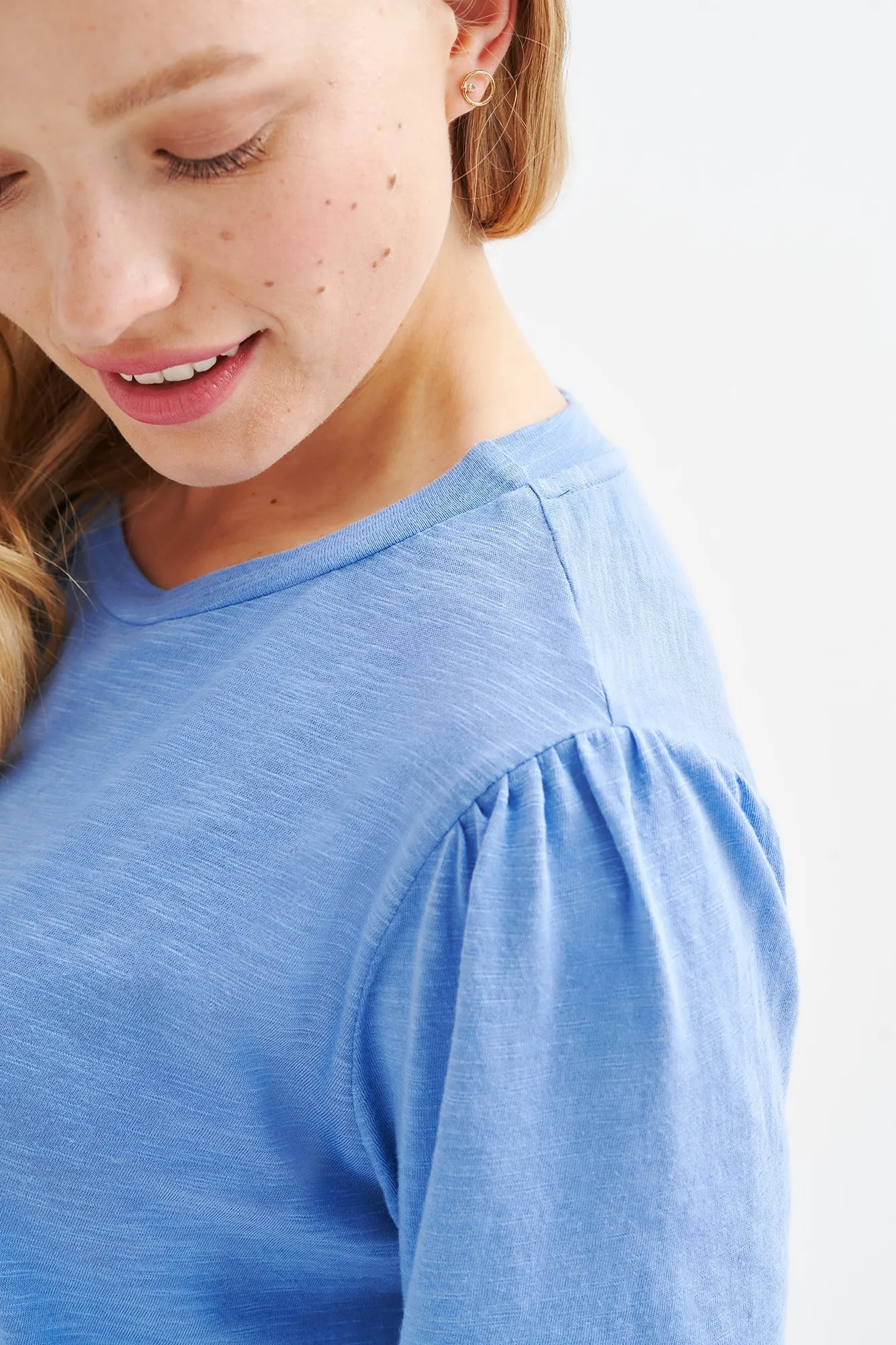 Odilia Reverie Slub Tee - Sky sold by Amour Vert product image thumbnail 4