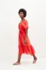 Michelle Linen Midi Dress - Carmine sold by Amour Vert