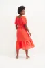 Michelle Linen Midi Dress - Carmine sold by Amour Vert