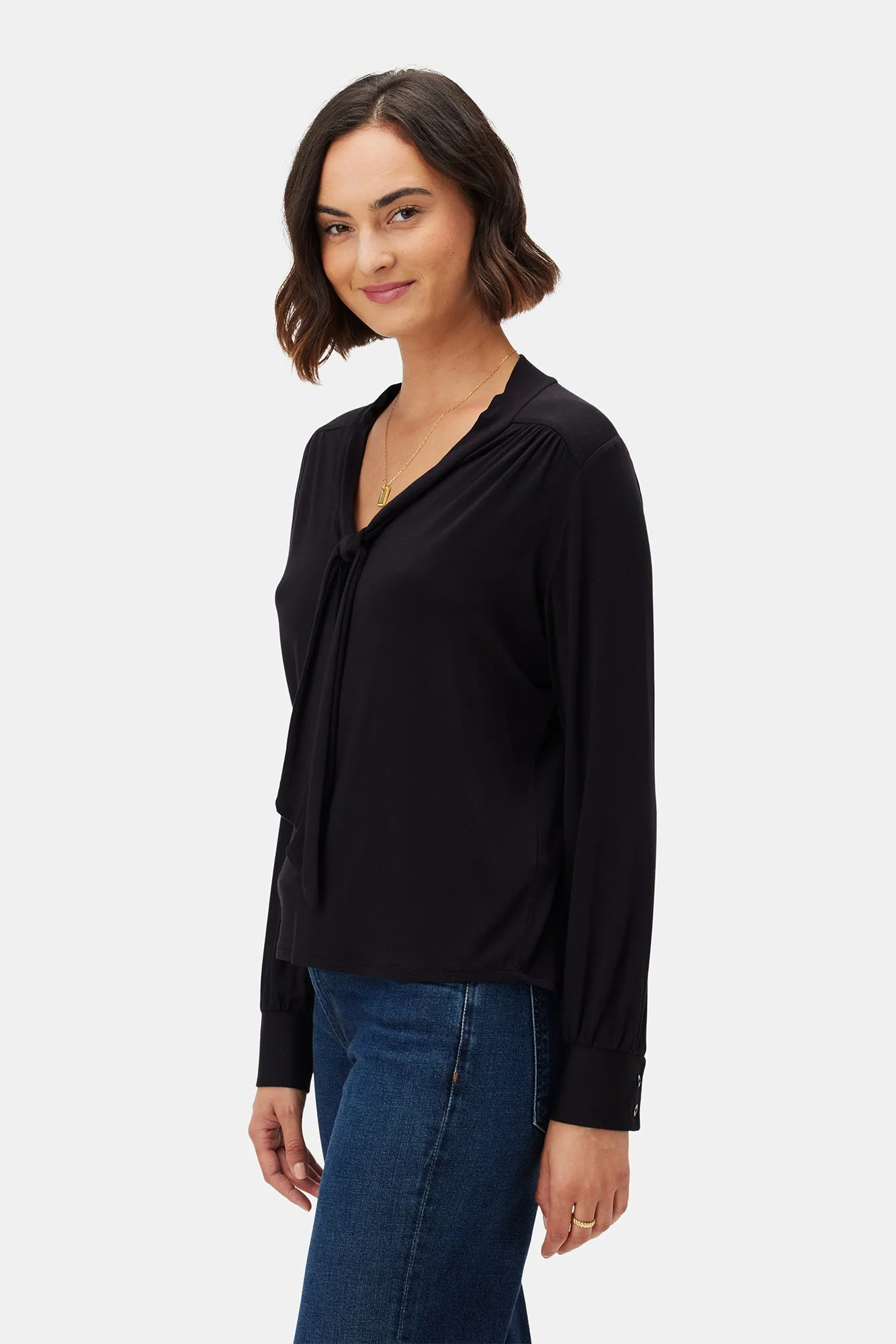 Aster Modal Blouse - Black sold by Amour Vert product image thumbnail 2
