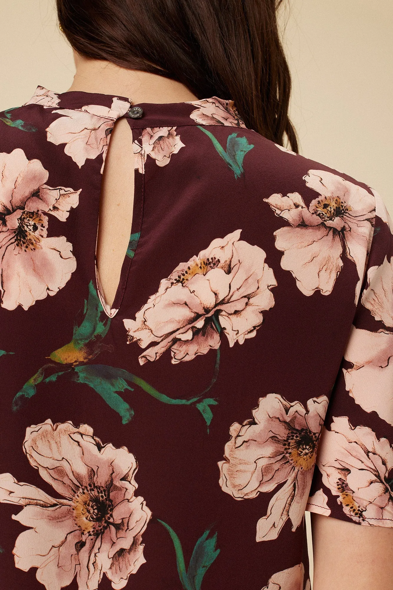 Seville Washable Silk Blouse - Paysage Sepia - ReAmour sold by Amour Vert product image thumbnail 5