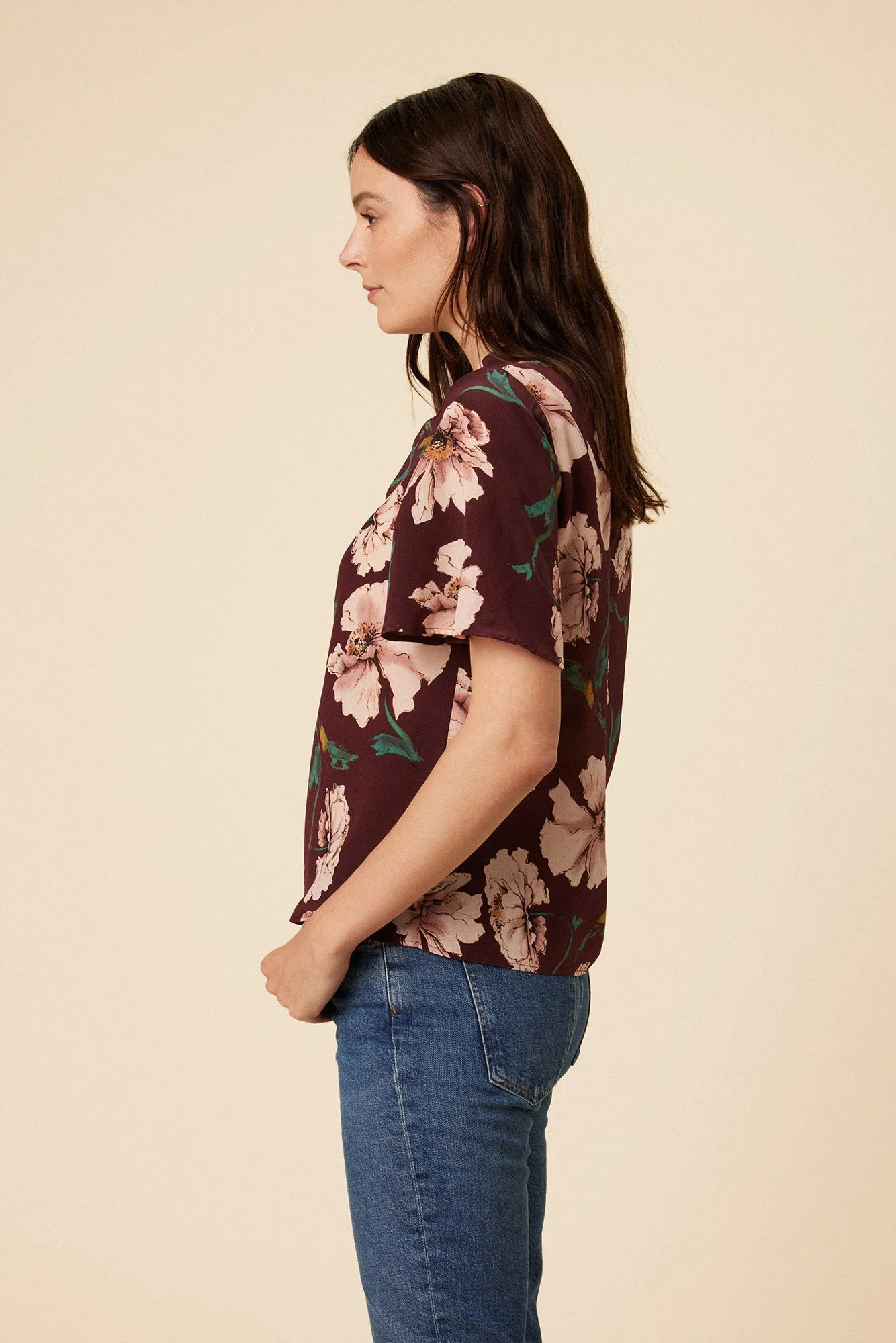 Seville Washable Silk Blouse - Paysage Sepia - ReAmour sold by Amour Vert product image thumbnail 2