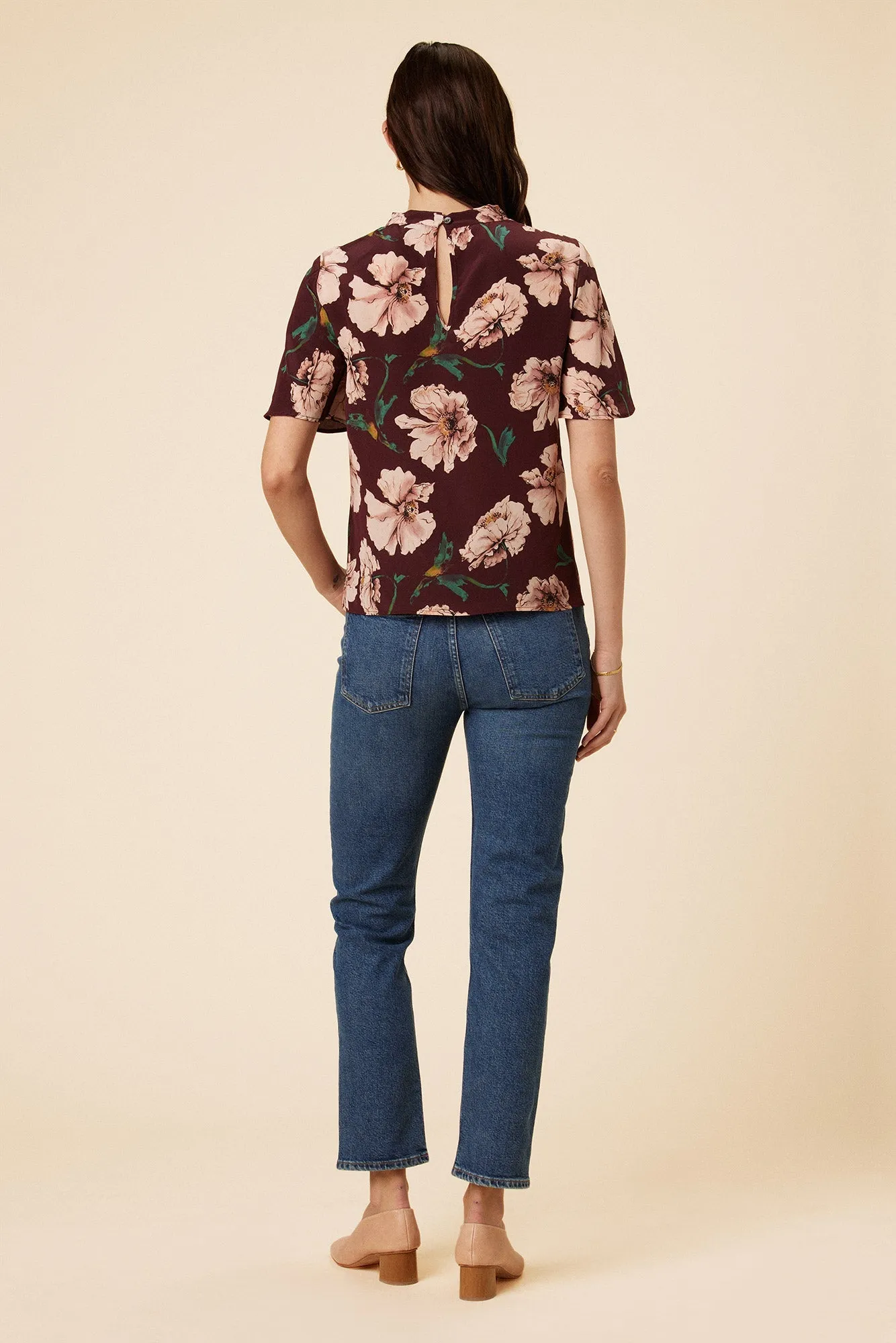 Seville Washable Silk Blouse - Paysage Sepia - ReAmour sold by Amour Vert product image thumbnail 3