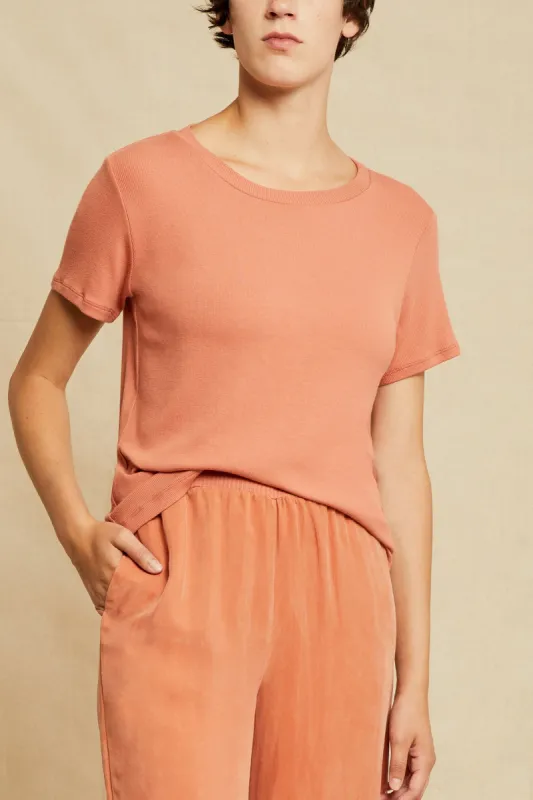 Berkeley Dream Rib Tee - Hibiscus sold by Amour Vert