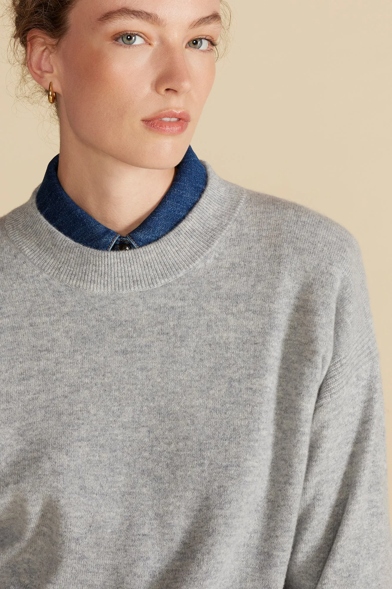 Pearl Cashmere Sweater - Heather Grey sold by Amour Vert product image thumbnail 2