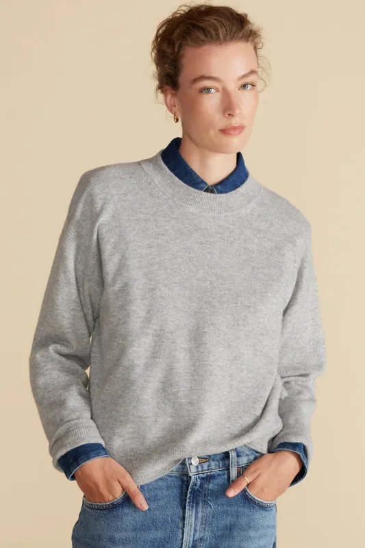 Pearl Cashmere Sweater - Heather Grey sold by Amour Vert