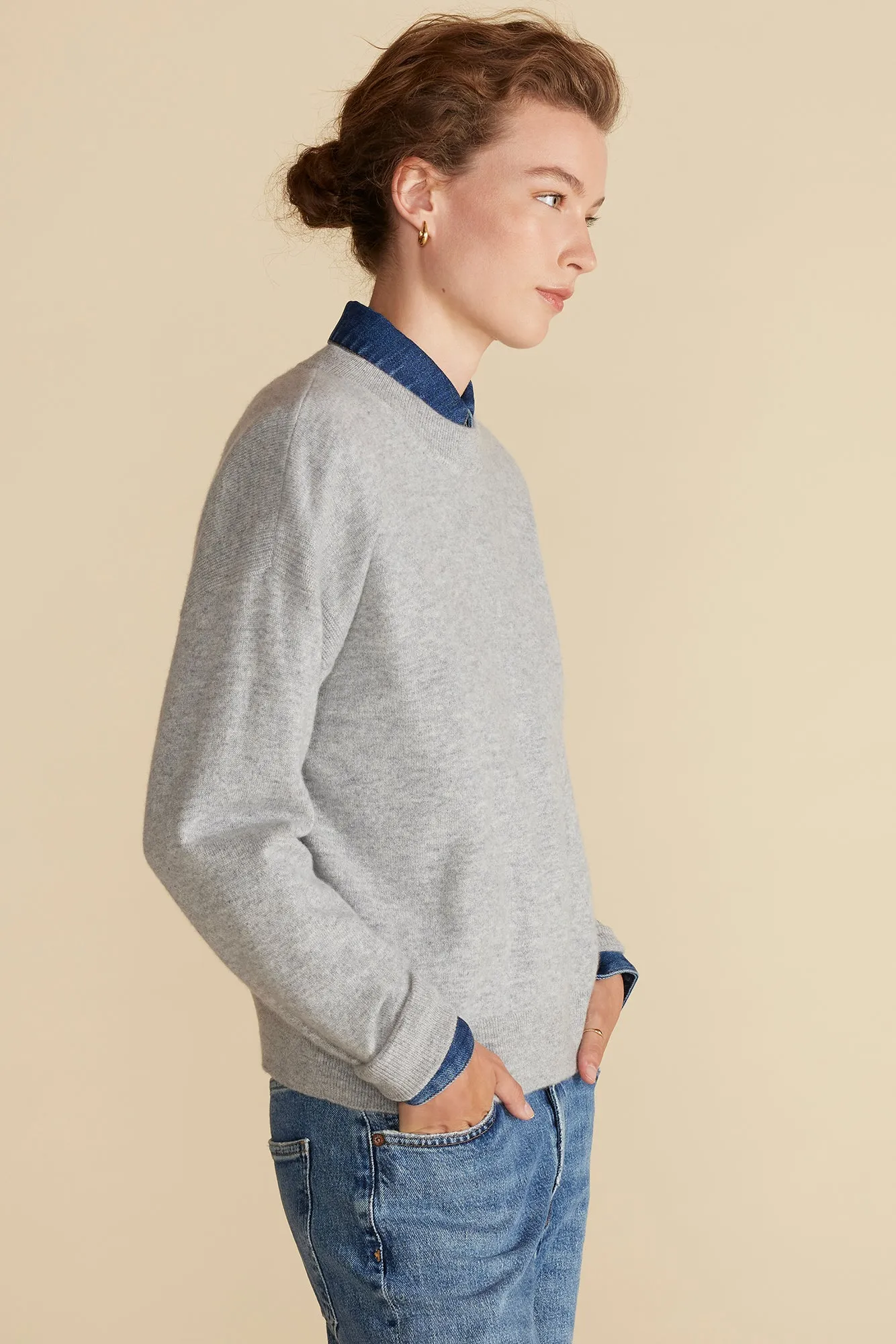 Pearl Cashmere Sweater - Heather Grey sold by Amour Vert product image thumbnail 4