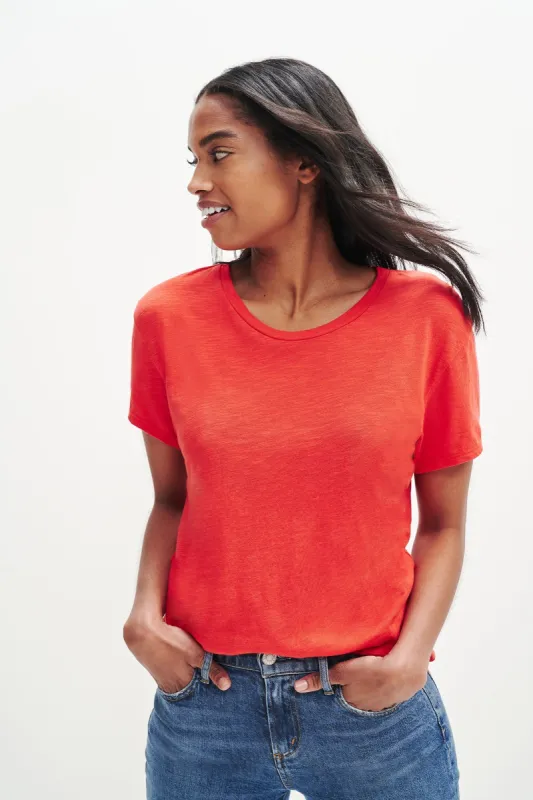 Leif Reverie Slub Tee - Carmine sold by Amour Vert