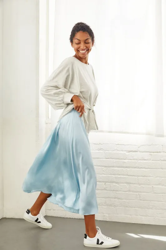 Blaze Washable Silk Skirt - Sky sold by Amour Vert
