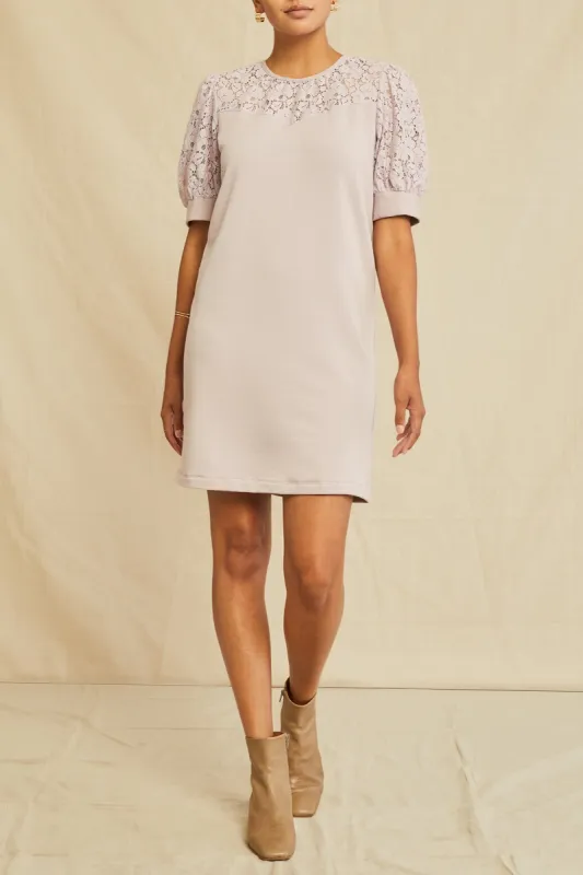 Danielle Luxe Fleece Lace Dress - Dawn sold by Amour Vert