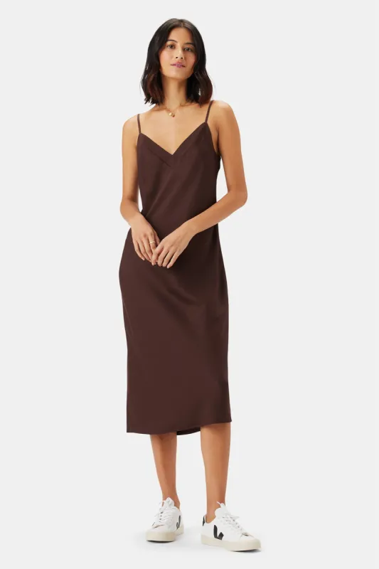 Briana Washable Silk Dress - Espresso sold by Amour Vert