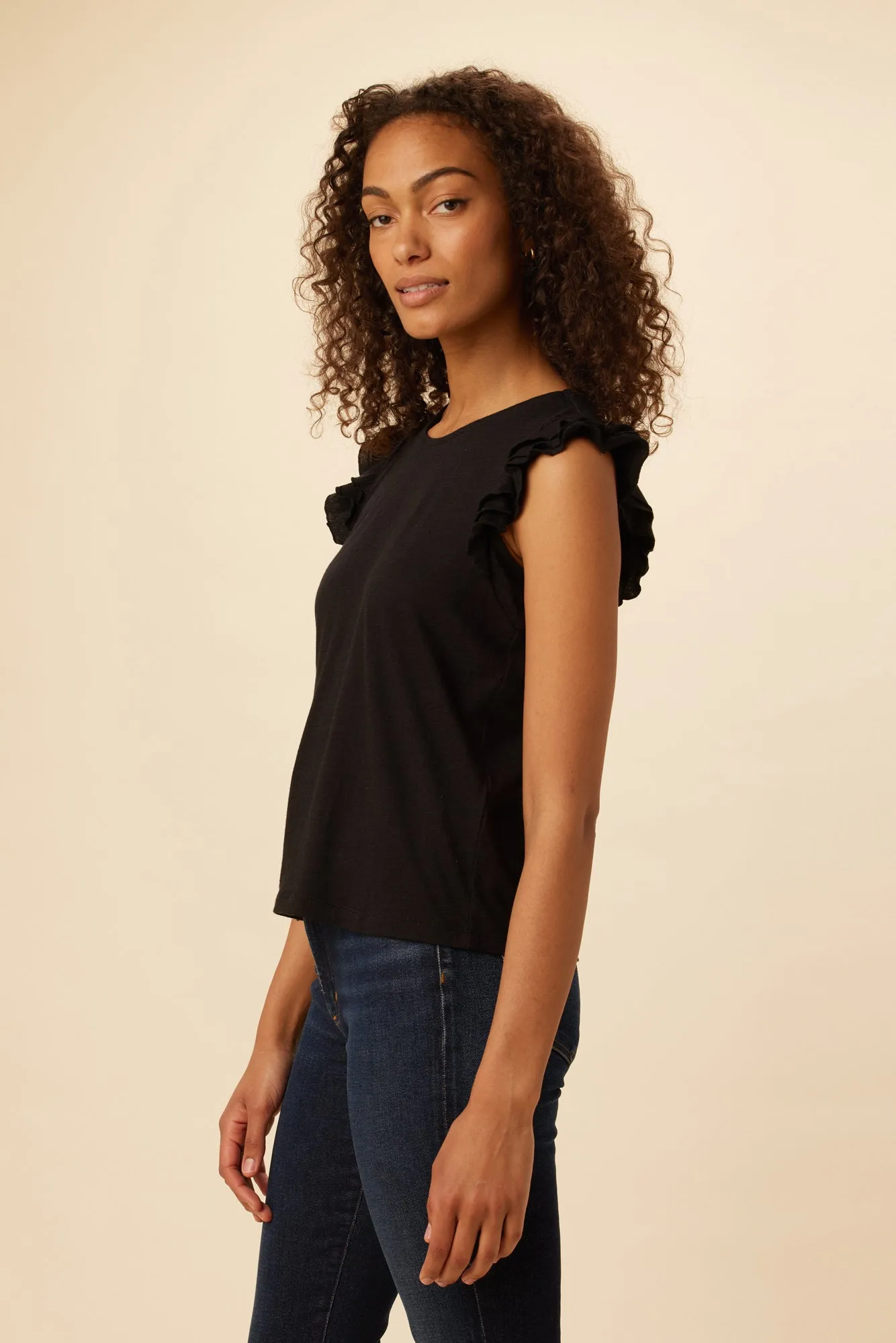 Aretha Reverie Slub Top - Black sold by Amour Vert product image thumbnail 2