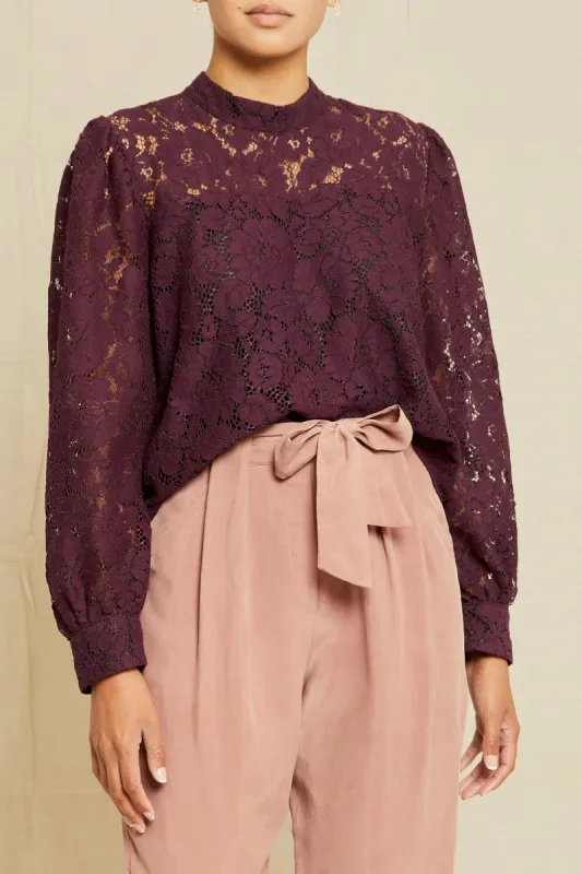 Mathea Upcycled Lace Top - Elderberry - ReAmour sold by Amour Vert