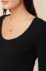 Itana Long Sleeve Dream Rib Tee - Black - ReAmour sold by Amour Vert