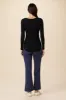 Itana Long Sleeve Dream Rib Tee - Black - ReAmour sold by Amour Vert