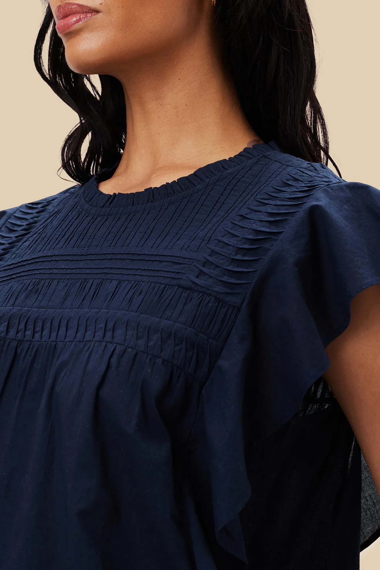 Aida Organic Cotton Blouse - Navy Blue sold by Amour Vert product image thumbnail 4