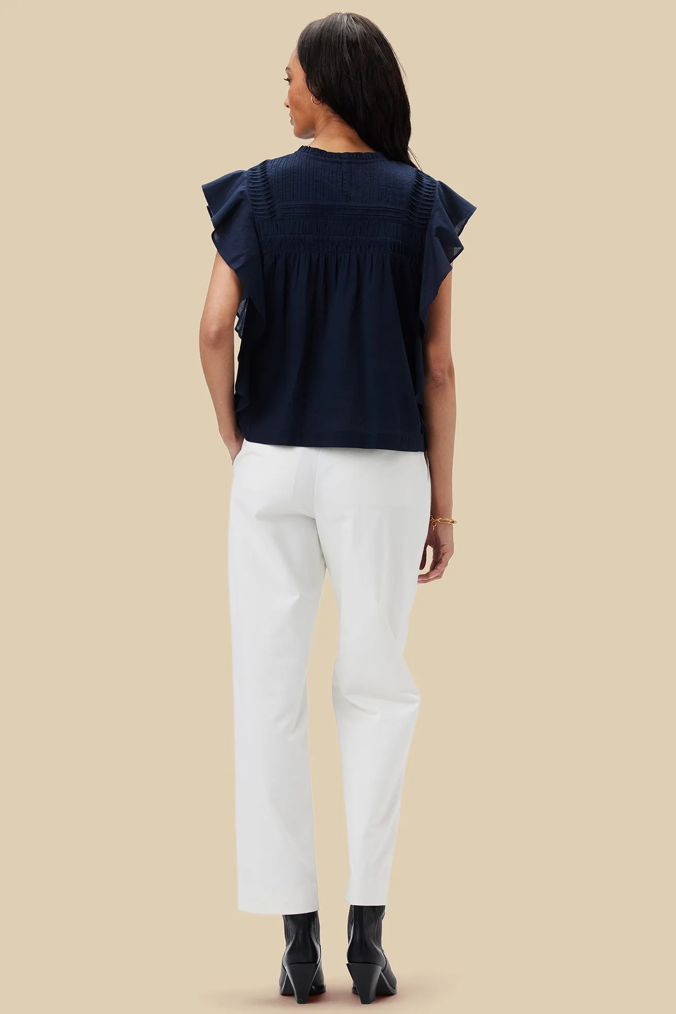 Aida Organic Cotton Blouse - Navy Blue sold by Amour Vert product image thumbnail 3
